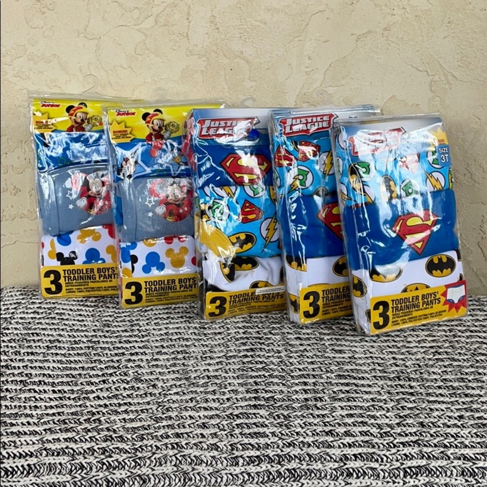 Mickey Mouse and DC comic Training pants lot